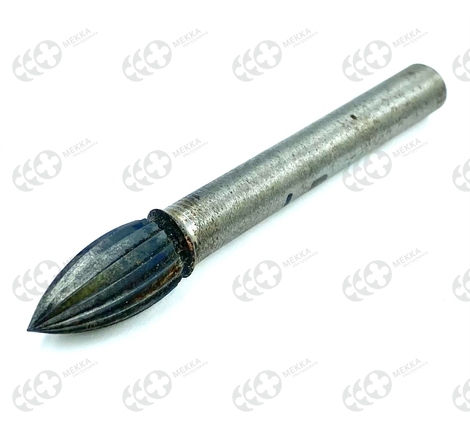 Борфреза твердоспл. гипербол. с точеч.торц. d10х18х8х65 (G102008) спиральная насечка