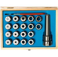 Патрон цанговый с КМ3 (М12х1.75) с набором цанг ER32 из 18шт (3-20мм)